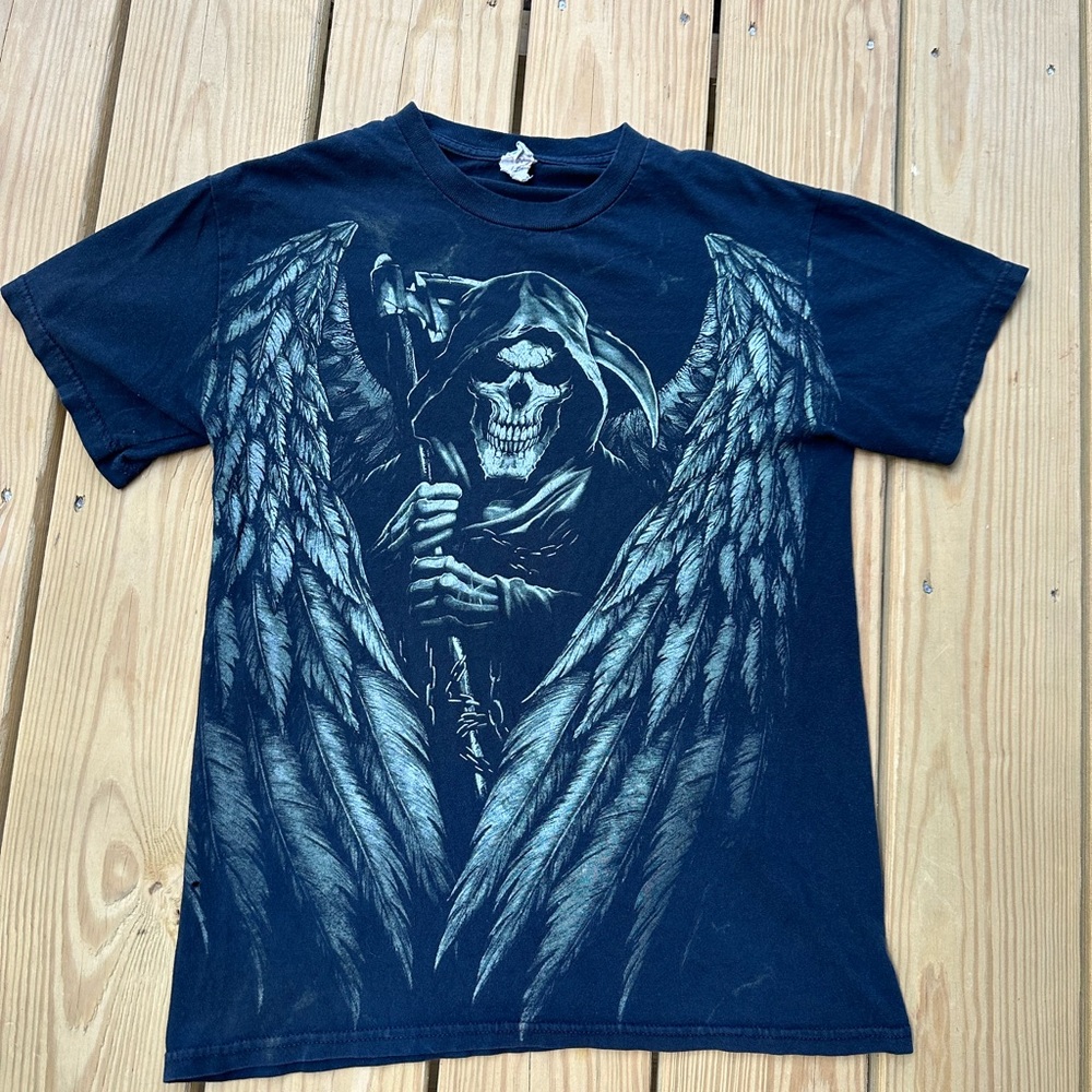 Y2k grim reaper graphic t shirt